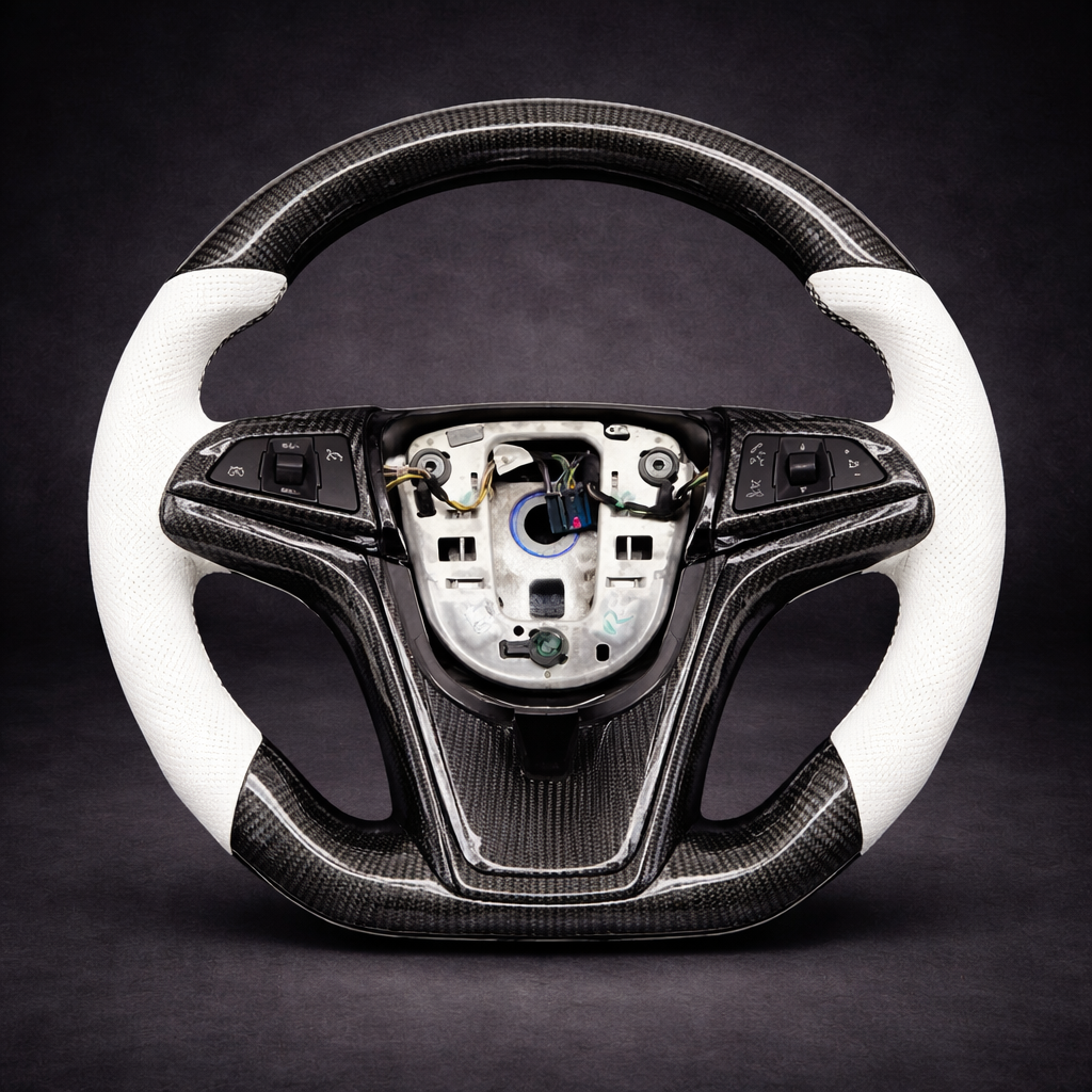 Volante Deportivo de Fibra de Carbono y Cuero Perforado para Chevrolet Camaro 2014–2019