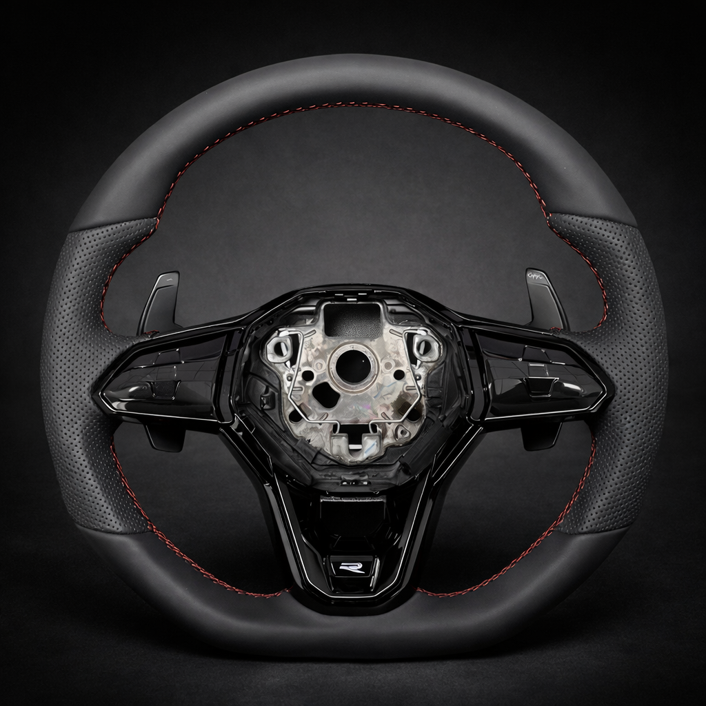 Volante Deportivo Cuero Perforado VW Golf MK6 MK7 MK8 GTI R-Line / Jetta / Passat