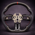 Volante Deportivo de Fibra de Carbono y Cuero para Ford Mustang GT / Shelby 2015–2023