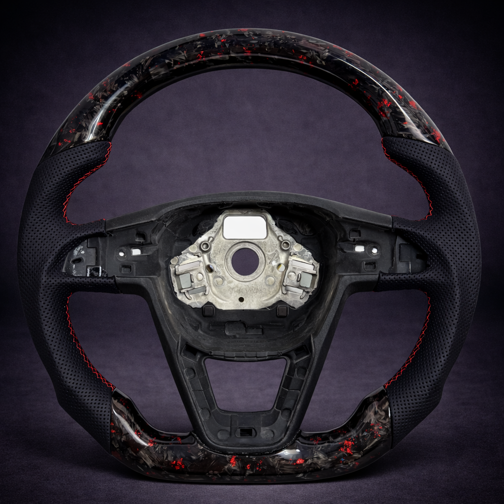Volante Deportivo de Fibra de Carbono Forjada y Cuero para SEAT Cupra Ateca (2016-2024)